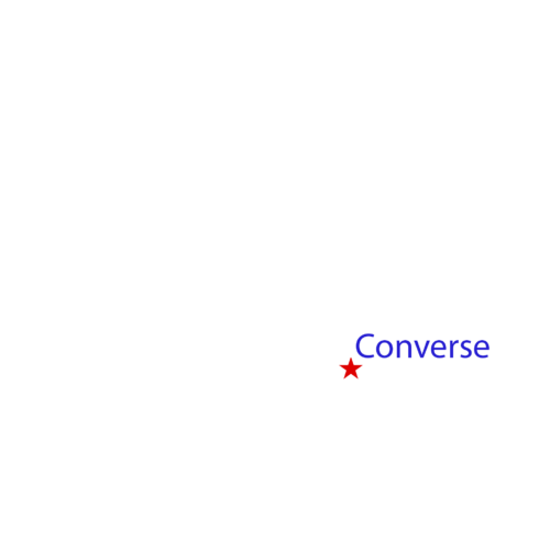 Texas Outline with Converse, Tx